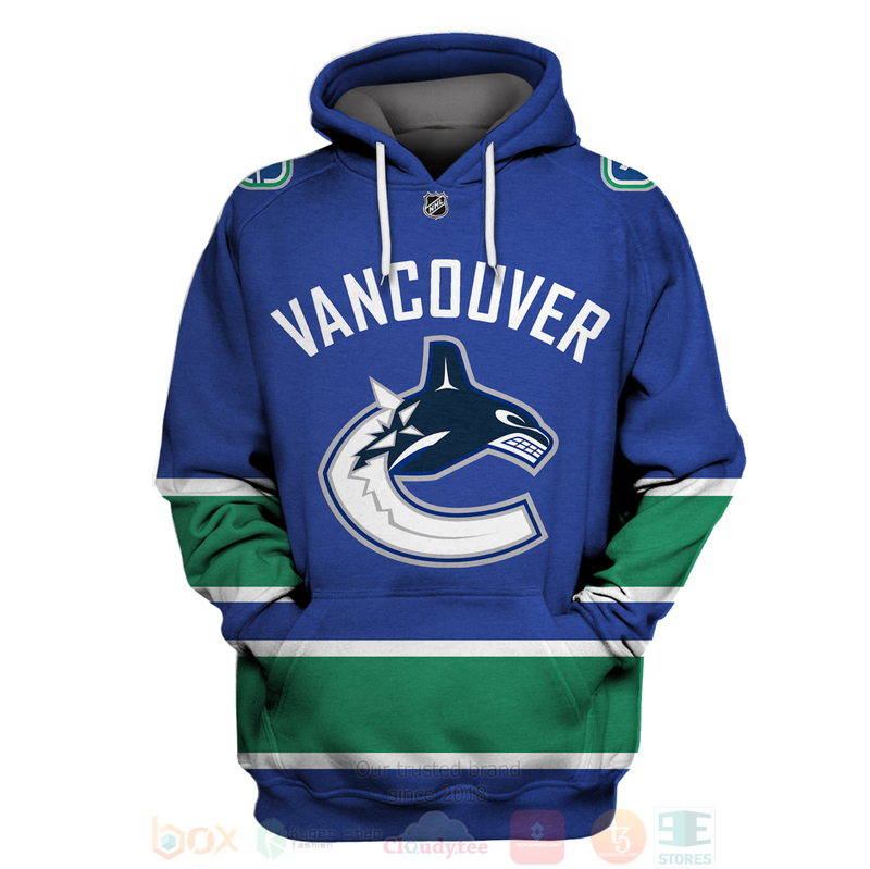 BEST NHL Vancouver Canucks Personalized Blue Green Full Printing 3D Hoodie, Shirt 2 NHL Vancouver Canucks Personalized Blue Green 3D Hoodie Shirt 1