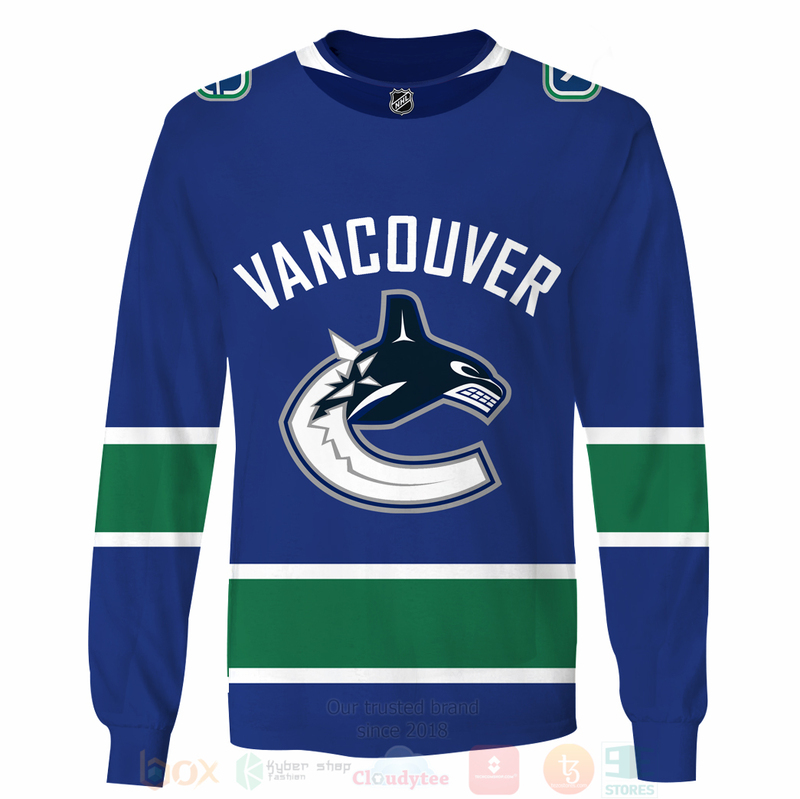 BEST NHL Vancouver Canucks Personalized Blue Green Full Printing 3D Hoodie, Shirt 4 NHL Vancouver Canucks Personalized Blue Green 3D Hoodie Shirt 1 2 3