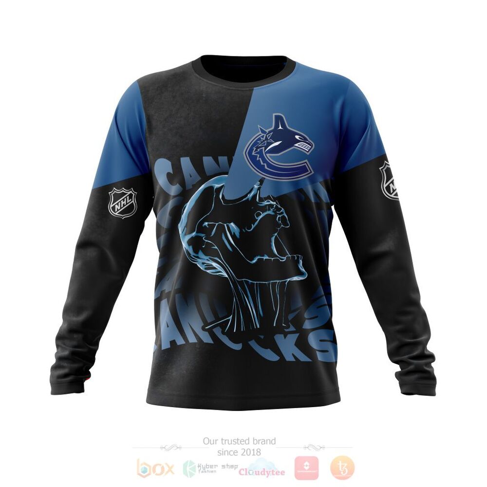 BEST NHL Vancouver Canucks Skull Personalized All Over Print 3D Hoodie, Shirt 3 NHL Vancouver Canucks Specialized Skull Concepts Personalized 3D Hoodie Shirt 1 2