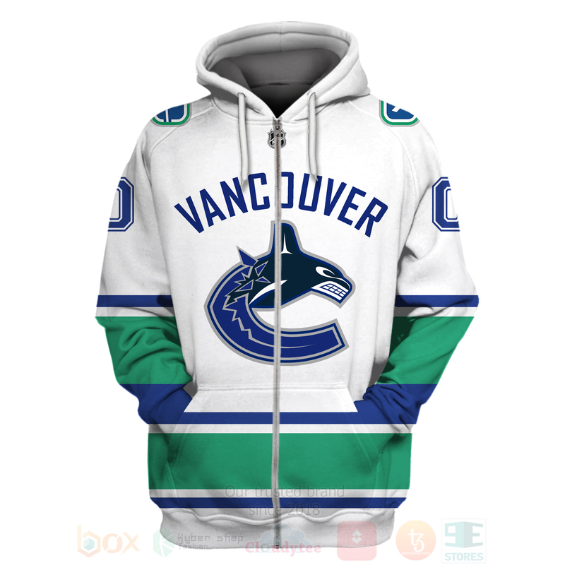 BEST NHL Vancouver Canucks Team Personalized White Unisex 3D Hoodie, Shirt 2 NHL Vancouver Canucks Team Personalized White 3D Hoodie Shirt 1