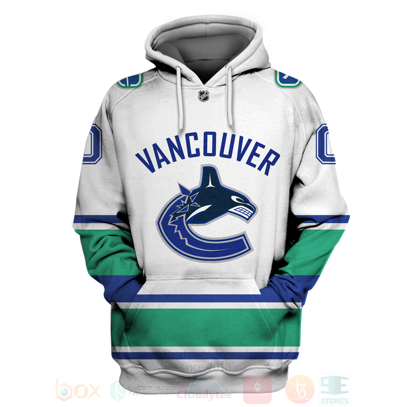 BEST NHL Vancouver Canucks Team Personalized White Unisex 3D Hoodie, Shirt 3 NHL Vancouver Canucks Team Personalized White 3D Hoodie Shirt 1 2