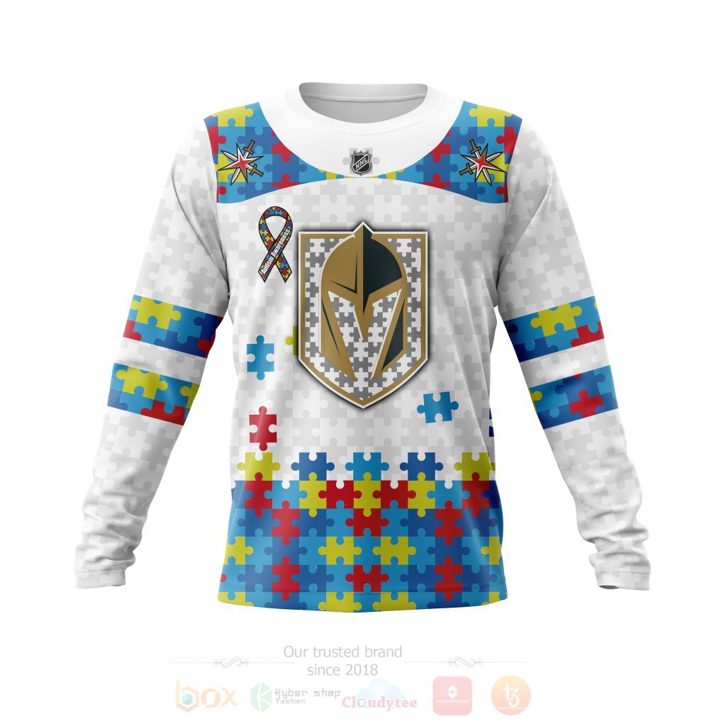 BEST NHL Vegas Golden Knights Autism Awareness Ver1 Personalized All Over Print Custom Hoodie, T-Shirt 3 NHL Vegas Golden Knights Autism Awareness Ver1 Personalized 3D Hoodie Shirt 1 2