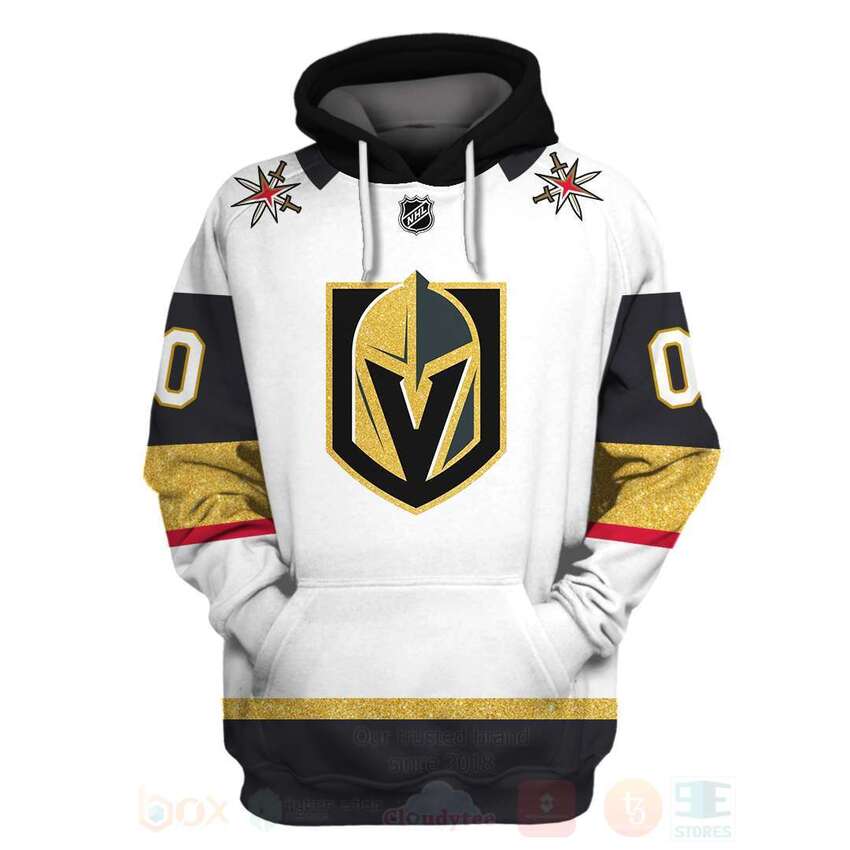 BEST NHL Vegas Golden Knights Personalized Custom 3D White Hoodie, Shirt 3 NHL Vegas Golden Knights Personalized 3D White Hoodie Shirt 1 2