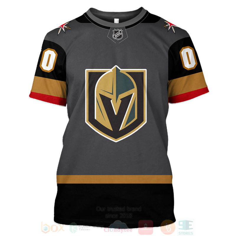 NHL Vegas Golden Knights Personalized Grey 3D Hoodie Shirt 1 2 3 4 5 6