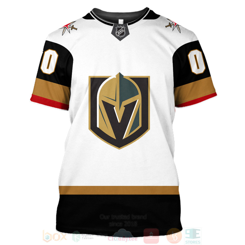 NHL Vegas Golden Knights Personalized White 3D Hoodie Shirt 1 2 3 4 5 6