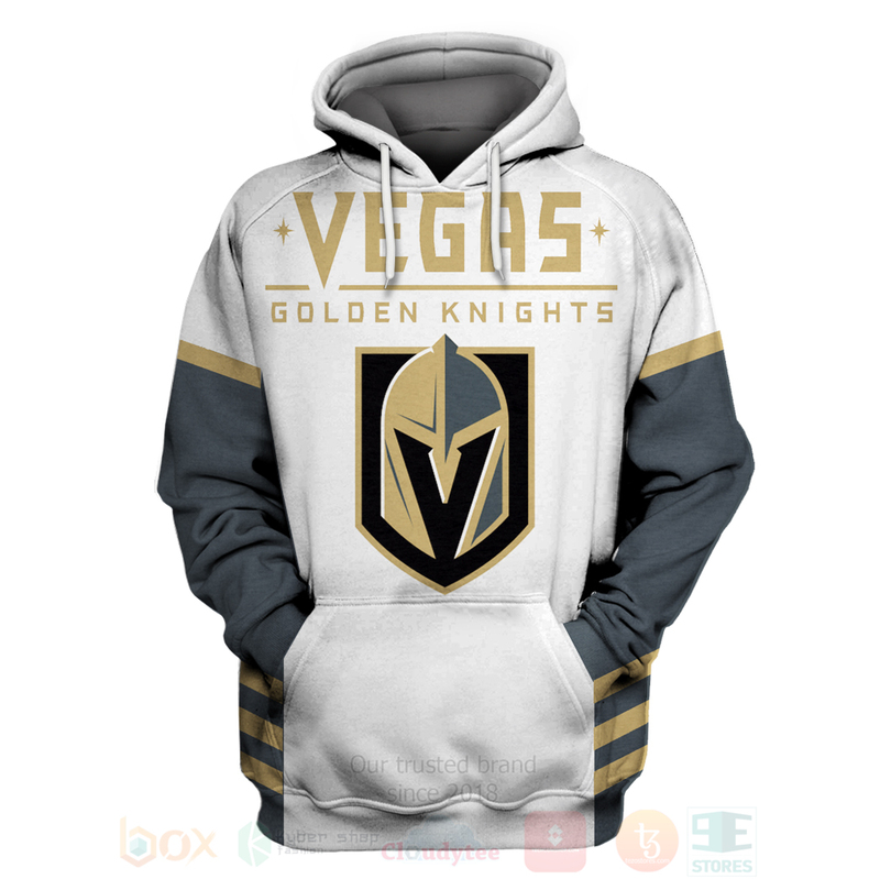 BEST NHL Vegas Golden Knights Team Personalized White Unisex 3D Hoodie, Shirt 2 NHL Vegas Golden Knights Team Personalized White 3D Hoodie Shirt 1