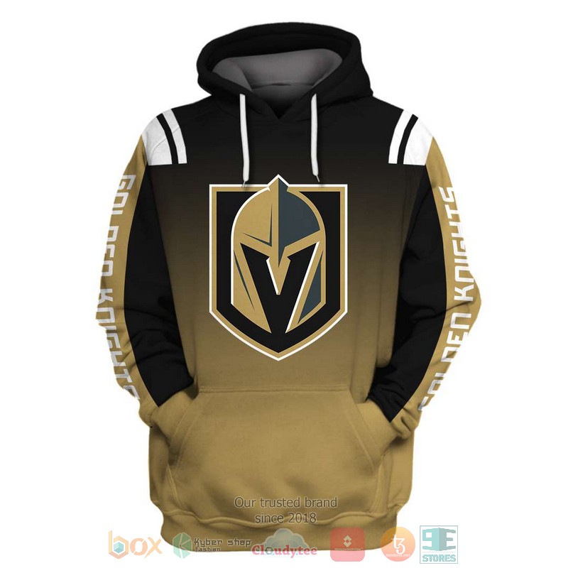 NHL Vegas Golden Knights black gold 3D hoodie, shirt 2 NHL Vegas Golden Knights black gold 3D shirt hoodie 1