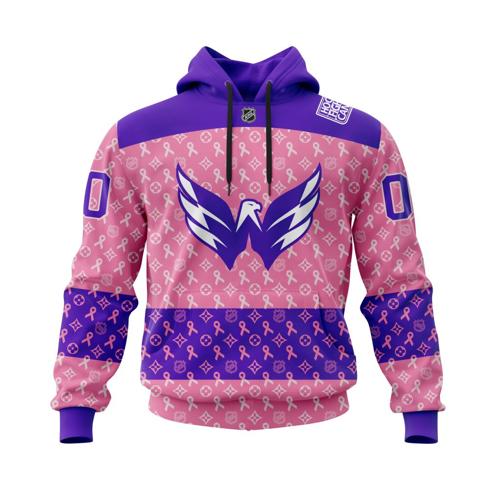 NHL Washington Capitals Fights Cancer Jersey Personalized 3D Hoodie Shirt
