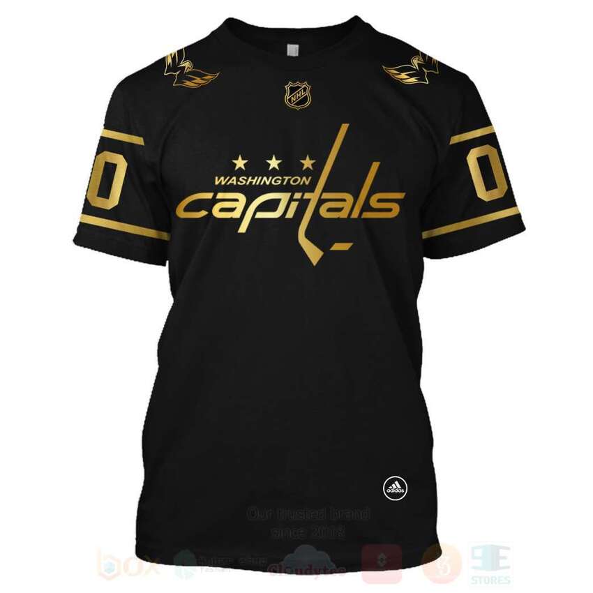 NHL Washington Capitals Personalized Black 3D Hoodie Shirt 1 2 3 4 5 6