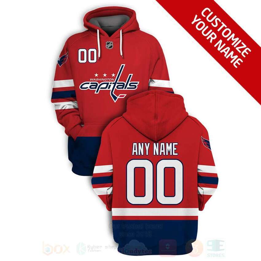NHL Washington Capitals Personalized Red Navy 3D Hoodie Shirt