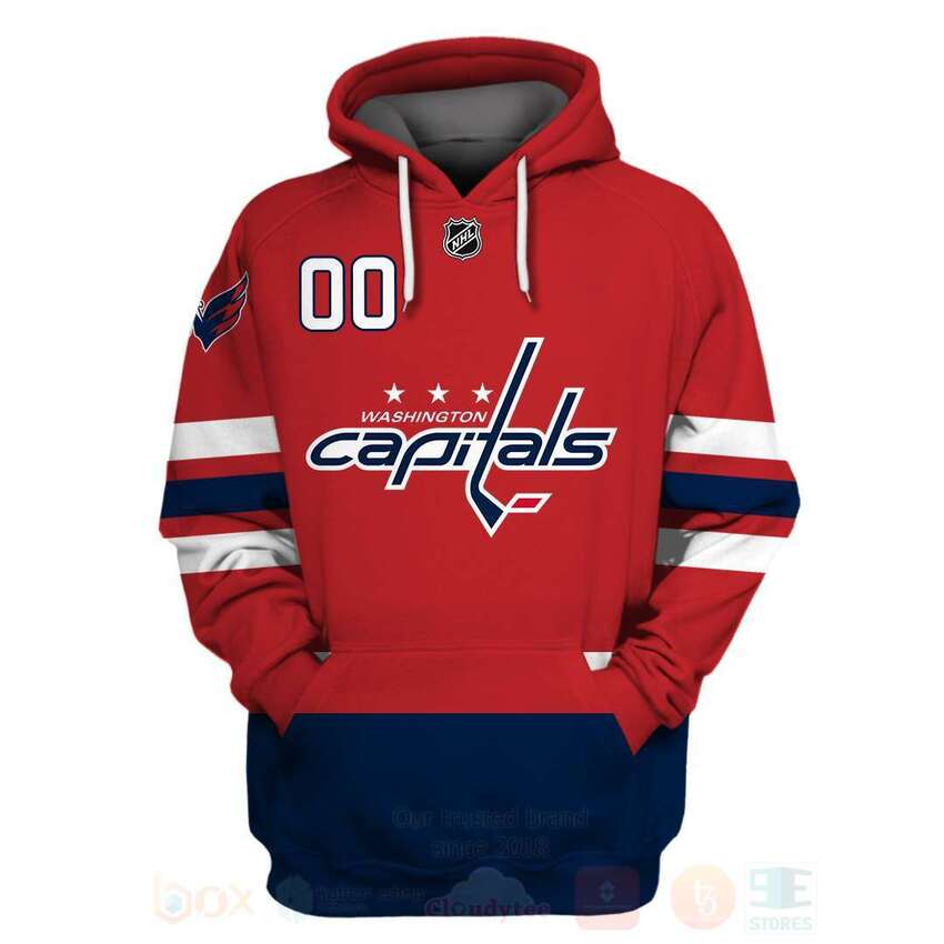 BEST NHL Washington Capitals Personalized Custom Red Navy Unisex 3D Hoodie, Shirt 3 NHL Washington Capitals Personalized Red Navy 3D Hoodie Shirt 1 2