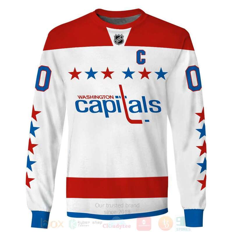 BEST NHL Washington Caps Hatitals Personalized White Full Printing 3D Hoodie, Shirt 5 NHL Washington Capitals Personalized White 3D Hoodie Shirt 1 2 3 4