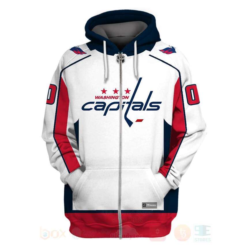 BEST NHL Washington Capitals Personalized Custom White Red Unisex 3D Hoodie, Shirt 2 NHL Washington Capitals Personalized White Red 3D Hoodie Shirt 1