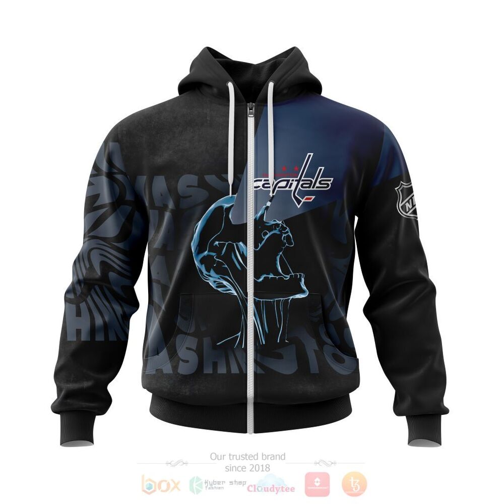 BEST NHL Washington Capitals Skull Personalized All Over Print 3D Hoodie, Shirt 2 NHL Washington Capitals Specialized Skull Concepts Personalized 3D Hoodie Shirt 1