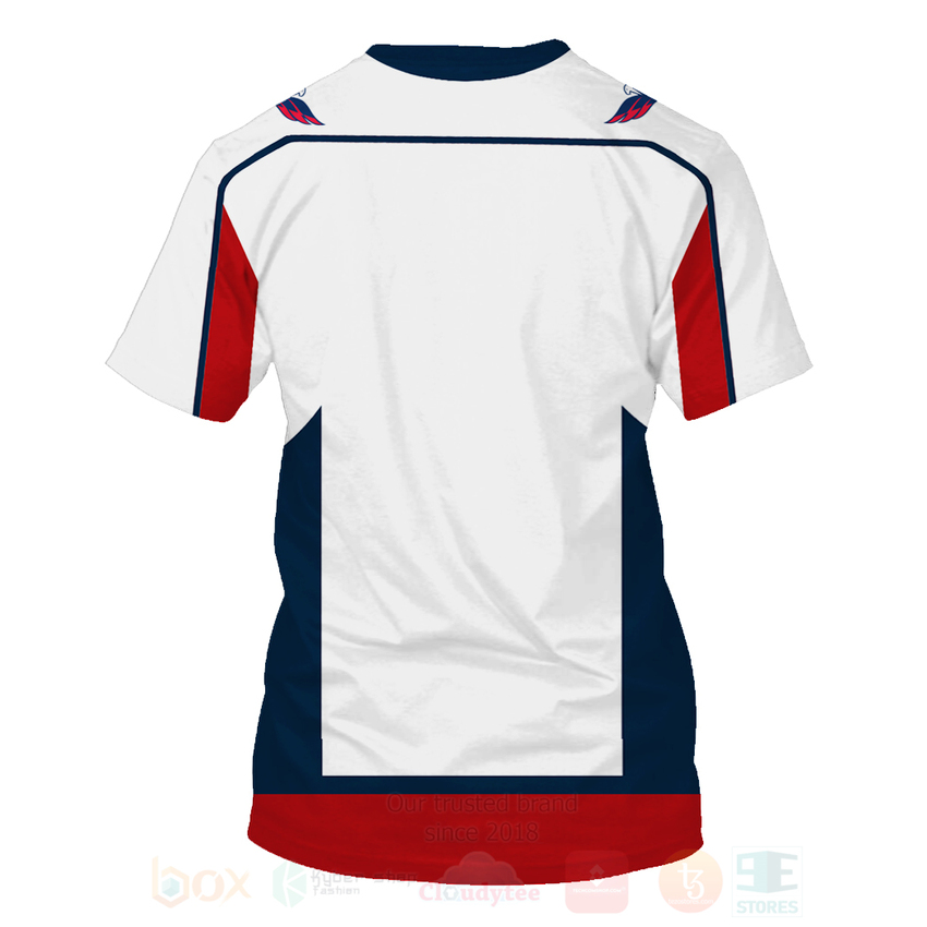 NHL Washington Capitals White 3D Hoodie Shirt 1 2 3 4 5 6