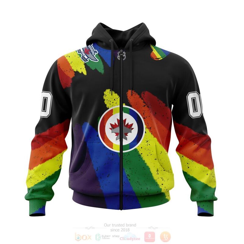 BEST NHL Winnipeg Jets LGBT Pride Personalized Custom All Over Print 3D Hoodie, Shirt 2 NHL Winnipeg Jets LGBT Pride Personalized Custom 3D Hoodie Shirt 1