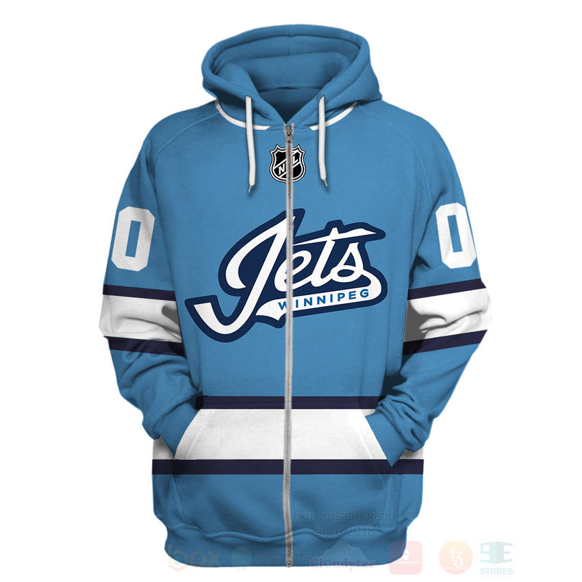 BEST NHL Winnipeg Jets Personalized Custom Blue Unisex 3D Hoodie, Shirt 2 NHL Winnipeg Jets Personalized Blue 3D Hoodie Shirt 1