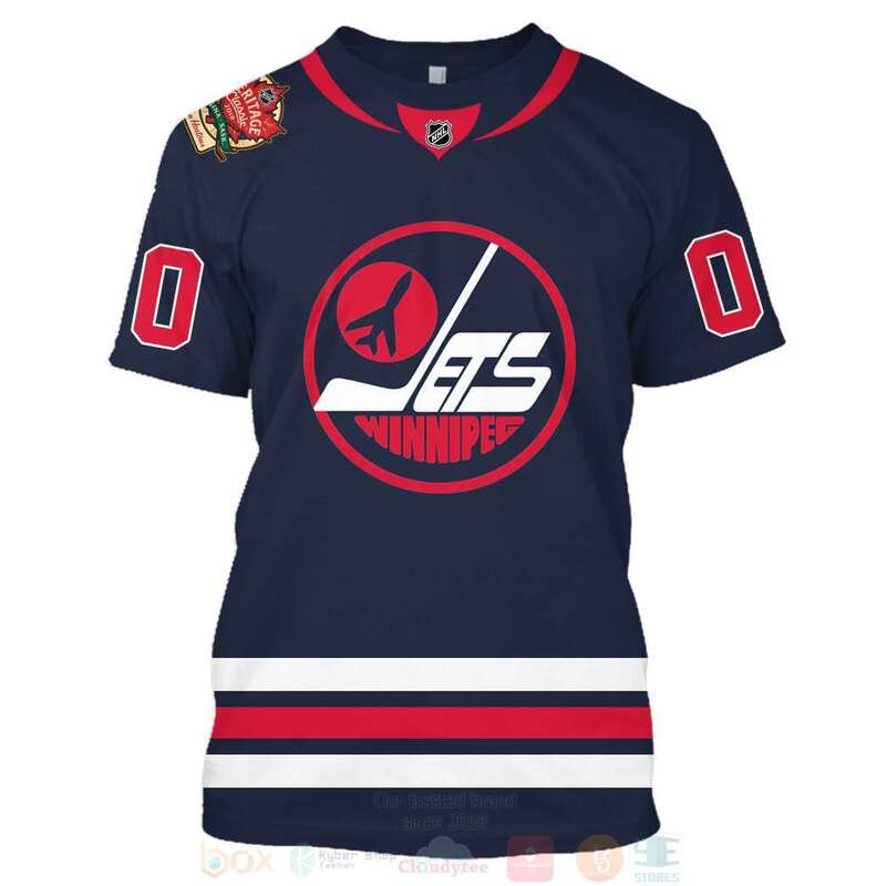 NHL Winnipeg Jets Personalized Navy 3D Hoodie Shirt 1 2 3 4 5 6