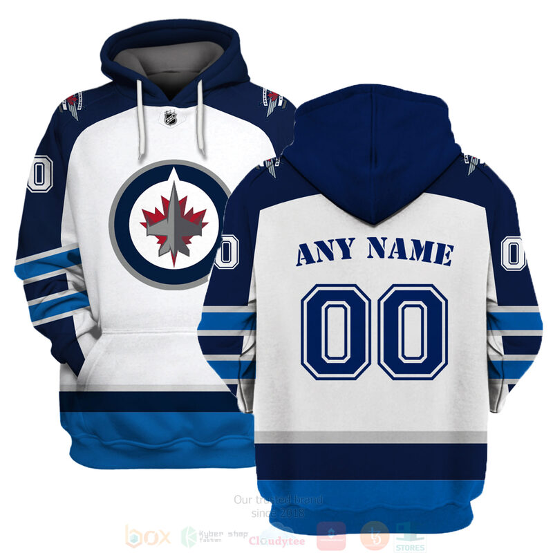 BEST NHL Winnipeg Jets Personalized White Full Printing 3D Hoodie, Shirt 16 NHL Winnipeg Jets Personalized White 3D Hoodie Shirt