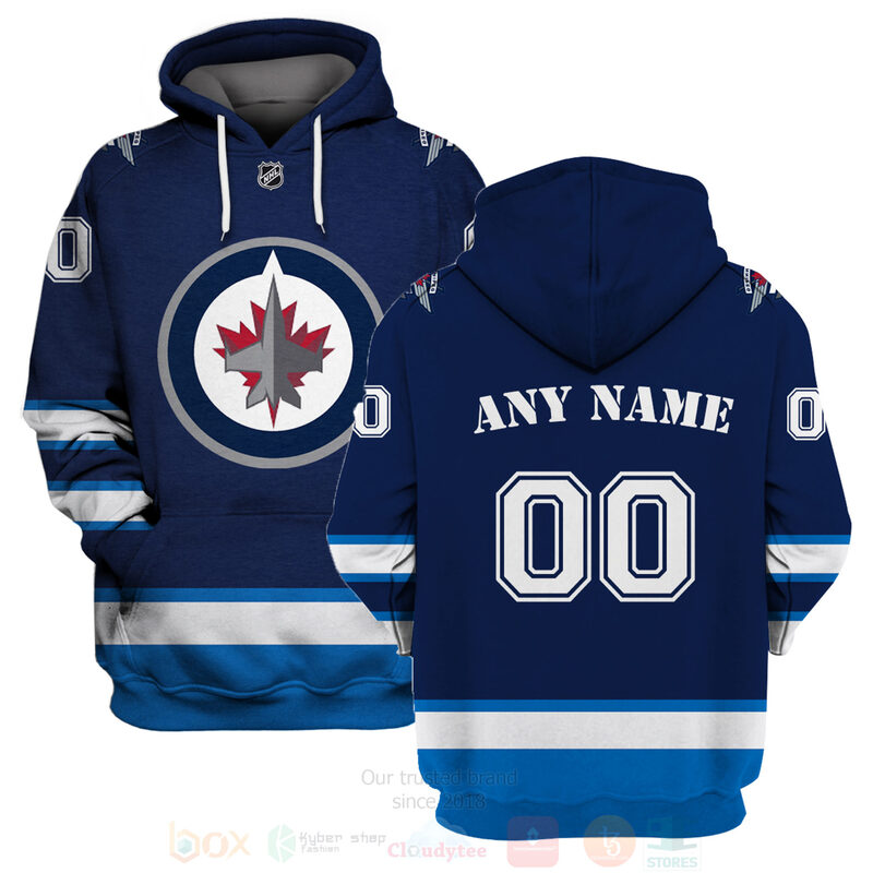 NHL Winnipeg Jets Team Navy 3D Hoodie Shirt