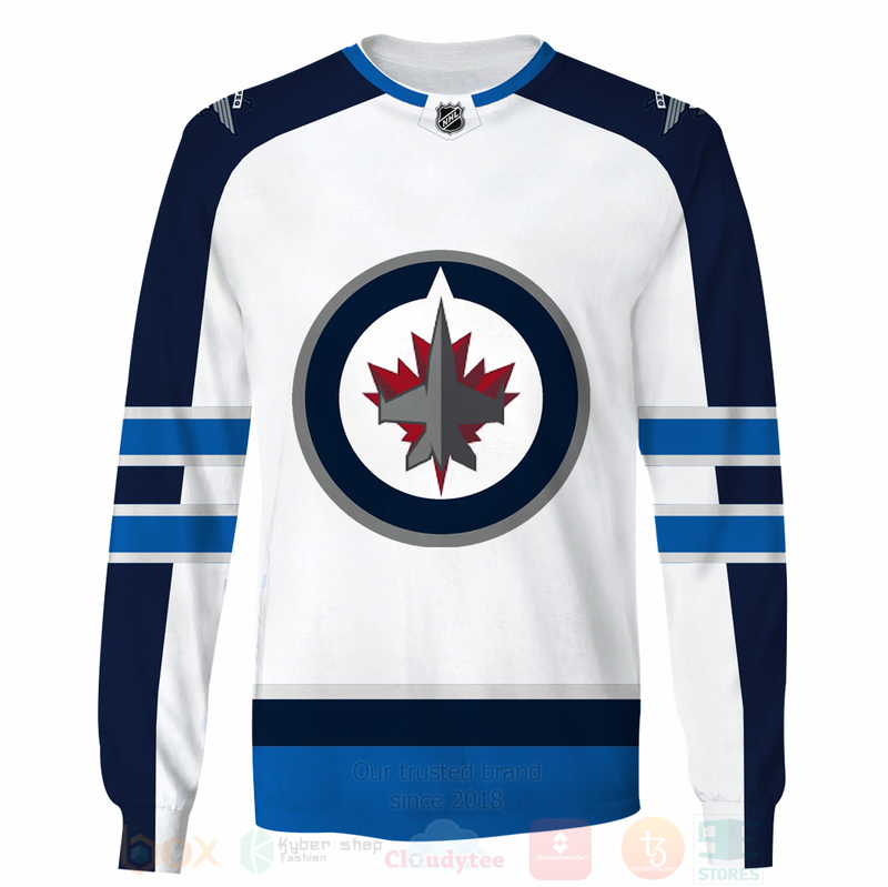 BEST NHL Winnipeg Jets Team White Navy Unisex 3D Hoodie, Shirt 4 NHL Winnipeg Jets Team White Navy 3D Hoodie Shirt 1 2 3