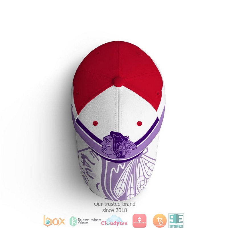 NHL Chicago BlackHawks Fights Cancer Cap 4 NHL Chicago BlackHawks Fights Cancer Cap 1 2 3