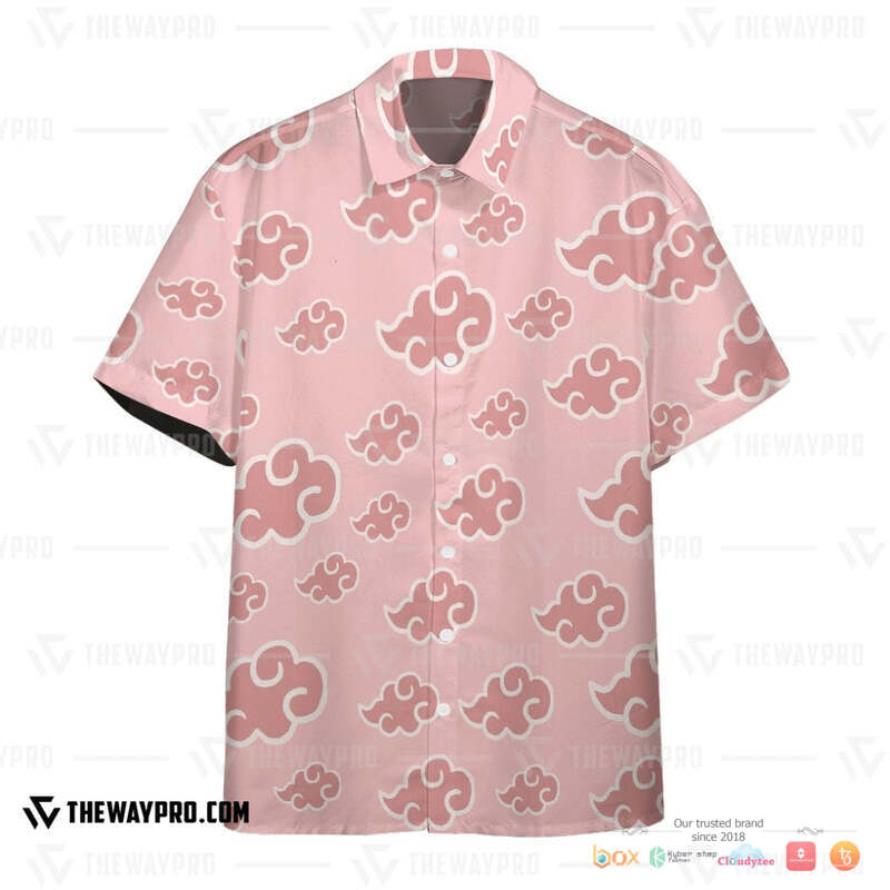 Naruto Pink Akatsuki Pattern Hawaiian shirt short