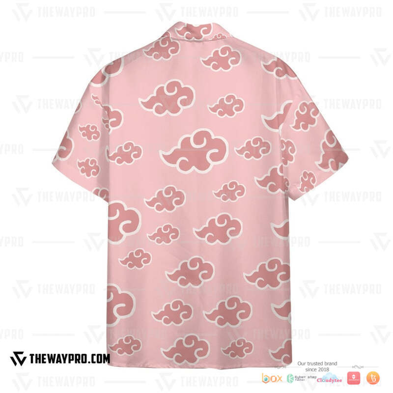 Naruto Pink Akatsuki Pattern Hawaiian shirt, short 2 Naruto Pink Akatsuki Pattern Hawaiian shirt short 1