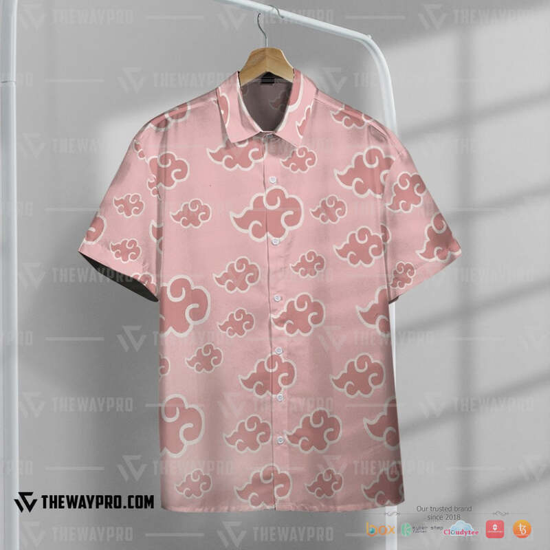 Naruto Pink Akatsuki Pattern Hawaiian shirt, short 3 Naruto Pink Akatsuki Pattern Hawaiian shirt short 1 2