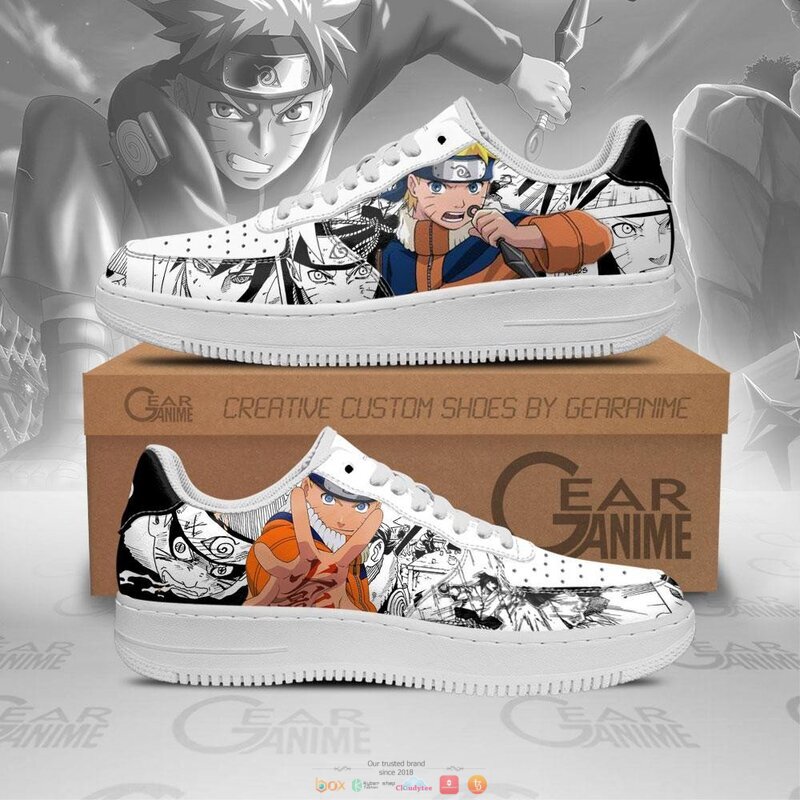 Naruto Uzumaki Mixed Manga Style Anime Nike Air Force Shoes
