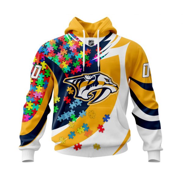 Nashville Predators Autism Awareness Personalized NHL 3d shirt hoodie