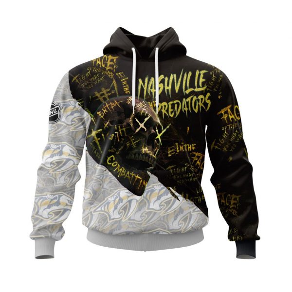 Nashville Predators Personalized NHL Skull Style 3d shirt hoodie