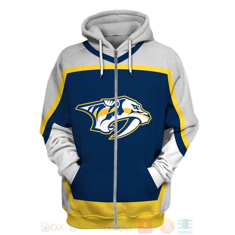 BEST Nashville Predators Personalized Navy Full Printing 3D Hoodie, Shirt 2 Nashville Predators Personalized Navy 3D Hoodie Shirt 1
