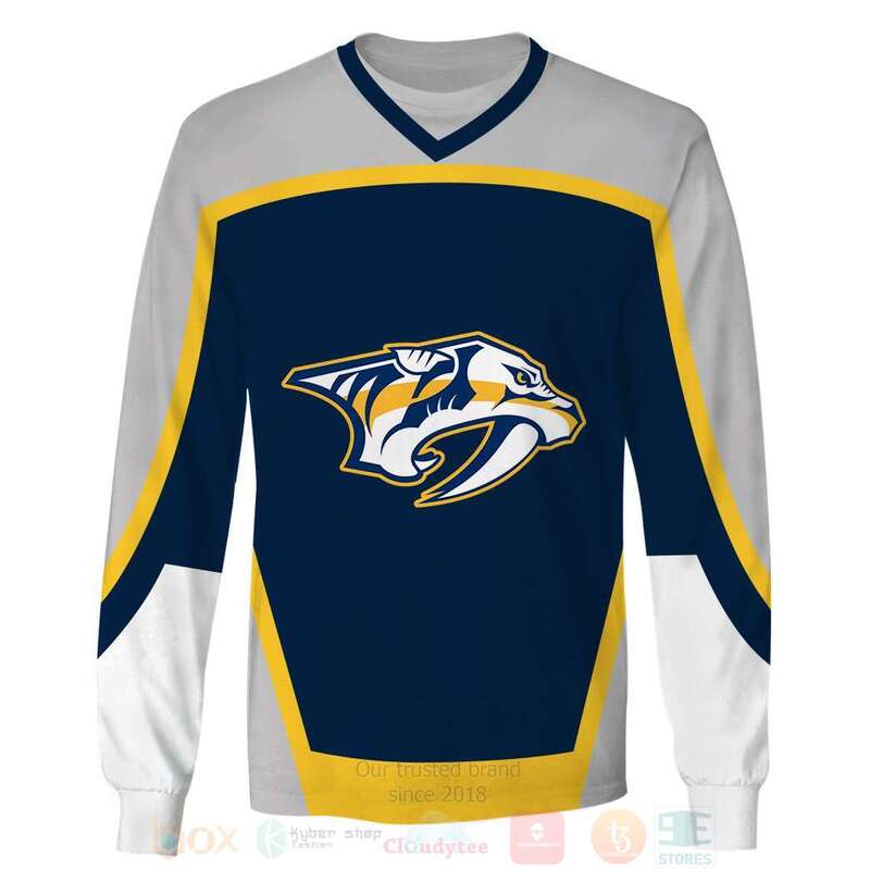 BEST Nashville Predators Personalized Navy Full Printing 3D Hoodie, Shirt 5 Nashville Predators Personalized Navy 3D Hoodie Shirt 1 2 3 4