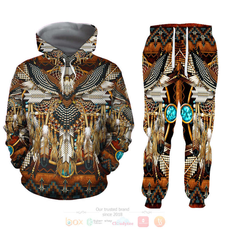 BEST Native Owl Red All Over Printed 3D Hoodie and Sweatpants Set 9 Native Owl Red 3D Hoodie and Sweatpants Set