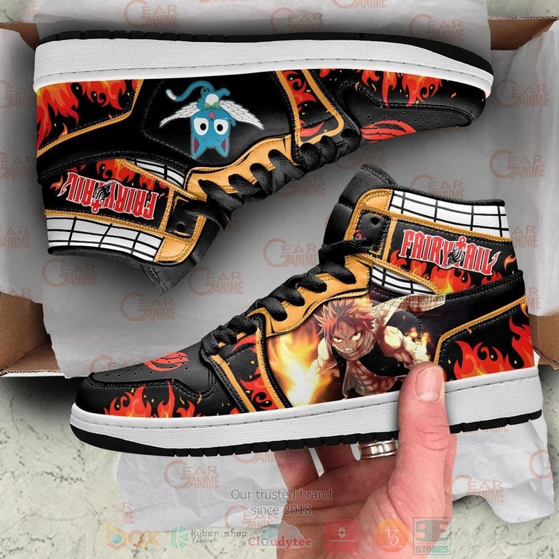 Natsu And Happy Anime Fairy Tail Air Jordan high top Sneaker Shoes 3 Natsu And Happy Anime Fairy Tail Air Jordan high top shoes 1 2