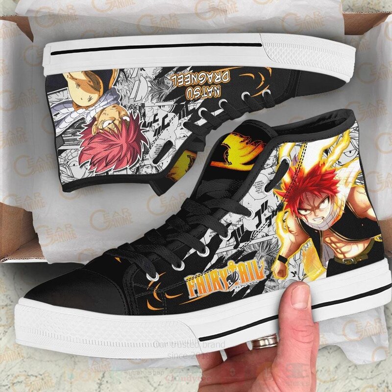 Natsu Dragneel Custom Fairy Tail Anime High Top Shoes 1