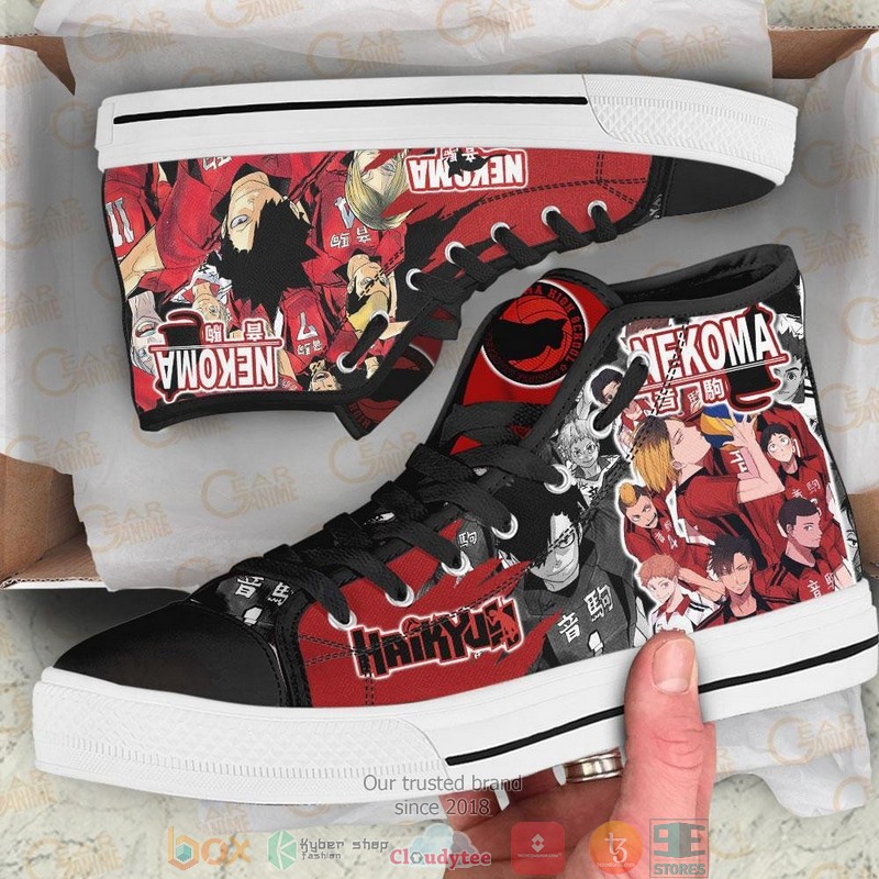 Nekoma Haikyuu High Top Canvas Shoes 2 Nekoma Haikyuu High Top Canvas Shoes 1