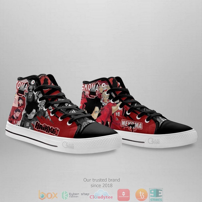 Nekoma Haikyuu High Top Canvas Shoes 3 Nekoma Haikyuu High Top Canvas Shoes 1 2