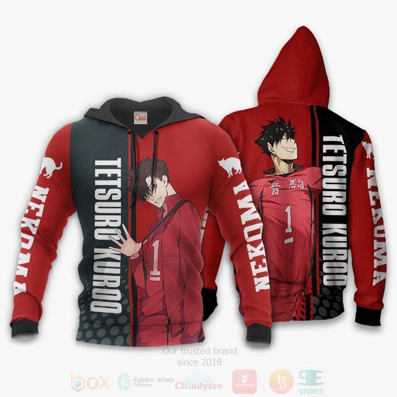 BEST Nekoma Tetsuro Kuroo Haikyuu Custom Anime 3D Hoodie, T-Shirt 3 Nekoma Tetsuro Kuroo Haikyuu Custom Anime 3D Hoodie Shirt 1 2