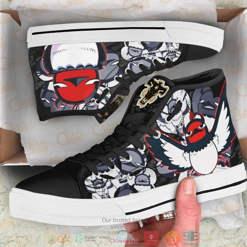 Nero Black Clover Anime High Top Canvas Shoes 1