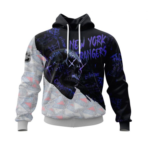 New York Rangers Personalized NHL Skull Style 3d shirt hoodie