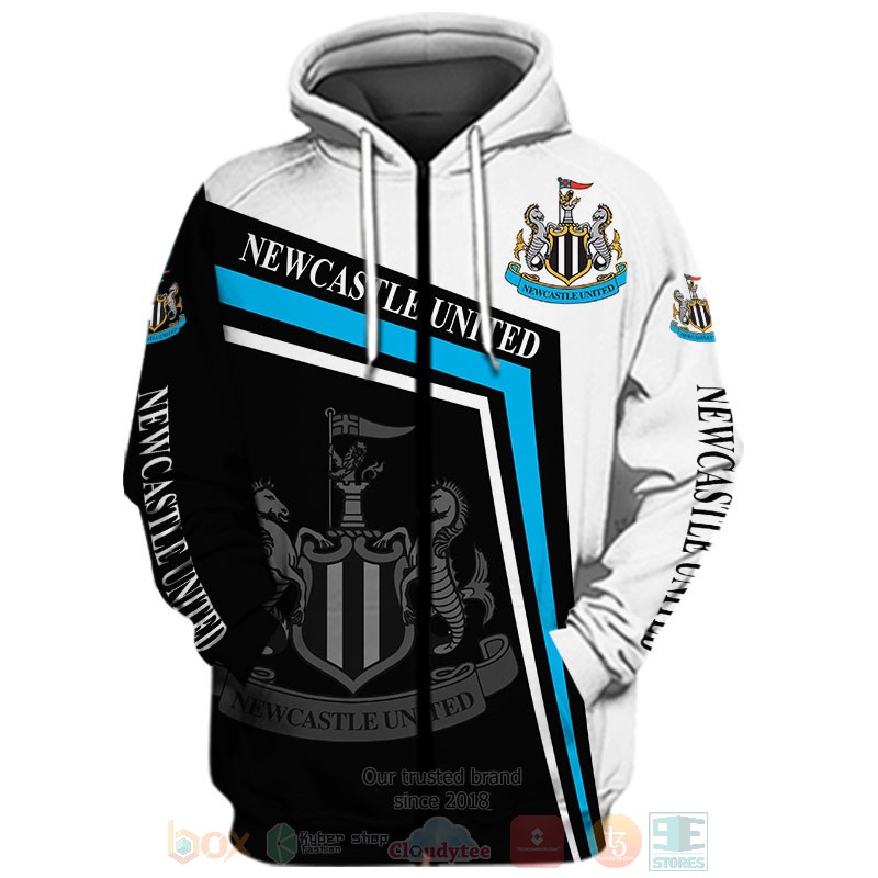 Newcastle United white black shirt, hoodie 3 Newcastle United white black 3D shirt hoodie 1 2