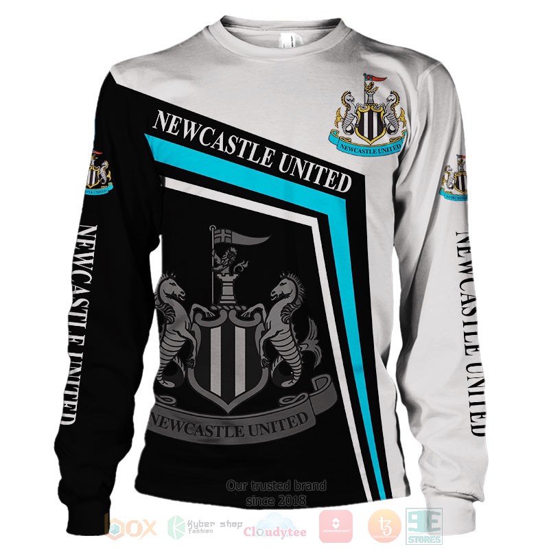 Newcastle United white black shirt, hoodie 4 Newcastle United white black 3D shirt hoodie 1 2 3