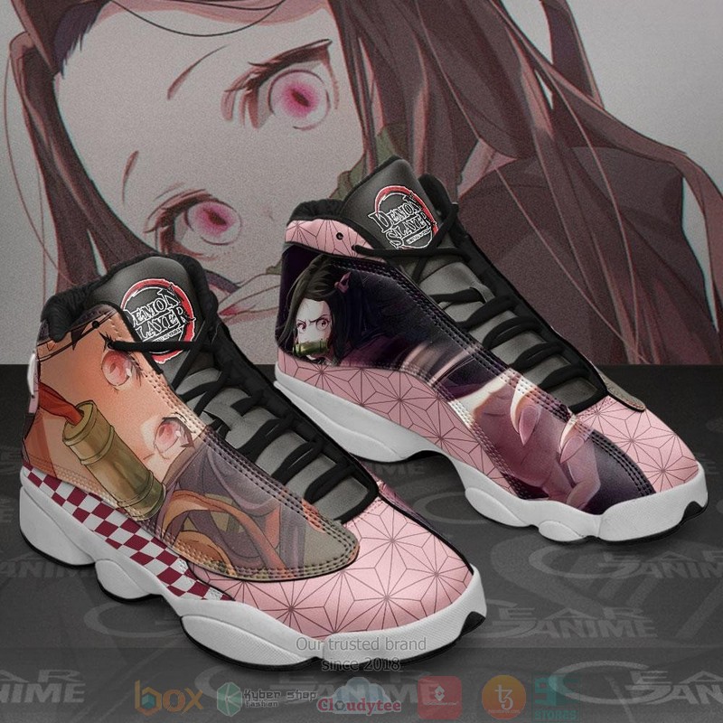Nezuko Anime Demon Slayer Air Jordan 13 Sneaker Shoes 3 Nezuko Anime Demon Slayer Air Jordan 13 Shoes 1 2