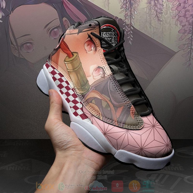 Nezuko Anime Demon Slayer Air Jordan 13 Sneaker Shoes 4 Nezuko Anime Demon Slayer Air Jordan 13 Shoes 1 2 3