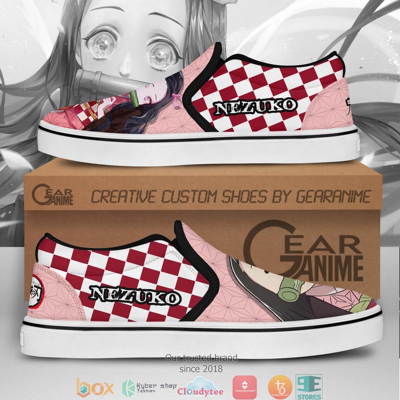 Nezuko Anime Demon Slayer Slip On Sneakers Shoes 1