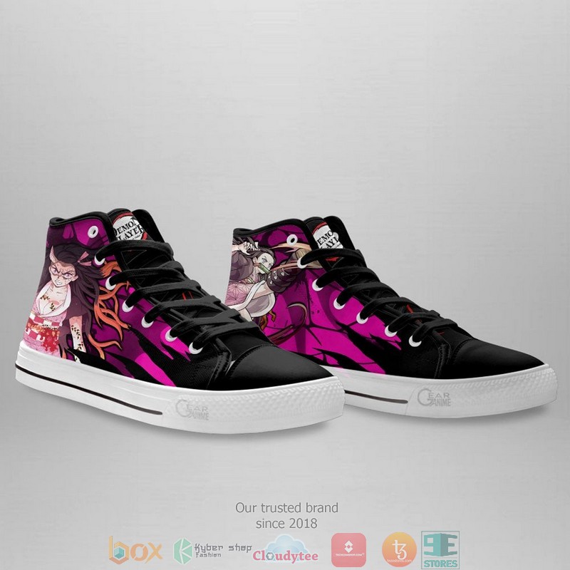 Nezuko Demon Form Demon Slayer High Top Canvas Shoes 1 2 3