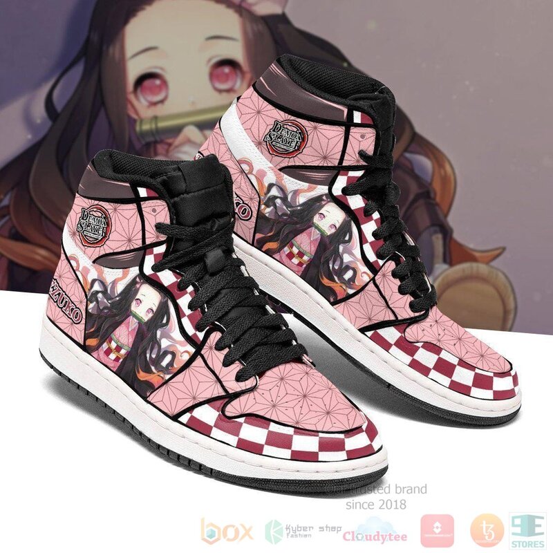 BEST Nezuko Custom Anime Demon Slayer Air Jordan 1 Retro High 6 Nezuko Sneakers Custom Anime Demon Slayer Air Jordan High Top Shoes