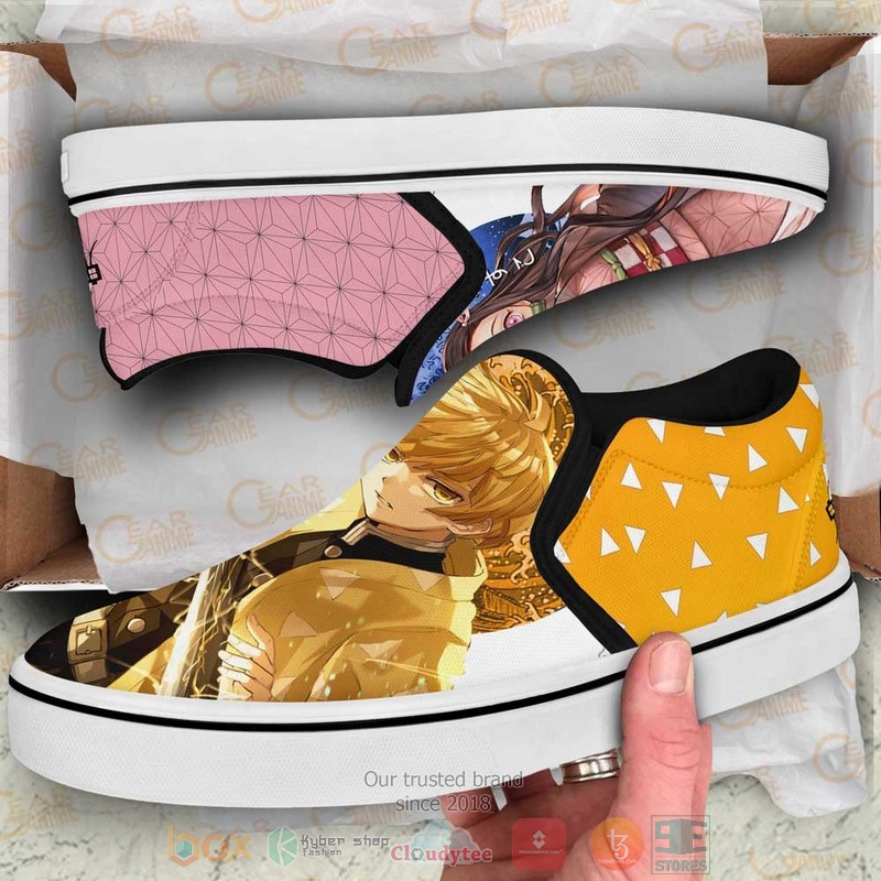 Nezuko and Zenitsu Anime Demon Slayer Slip On Shoes 1